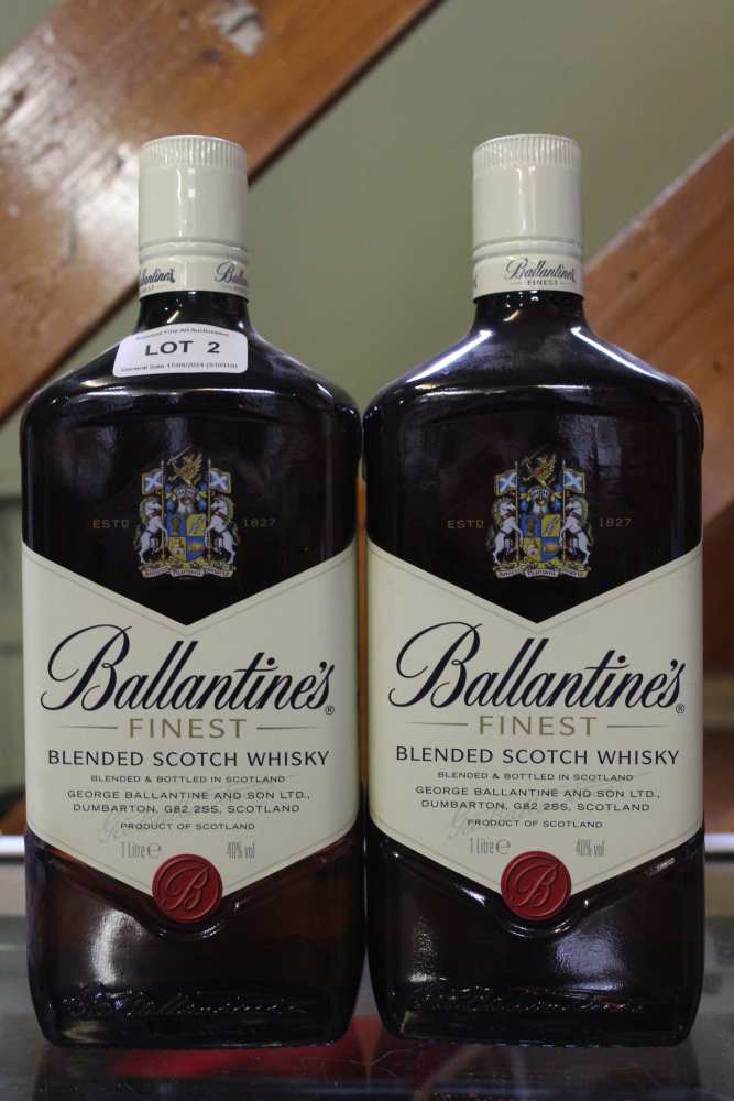 Two bottles of Ballantine's finest blended Scotch Whisky