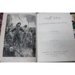 Whymper - The Sea, 19th century full leather bound, 2 volumes, a/f