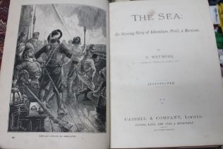 Whymper - The Sea, 19th century full leather bound, 2 volumes, a/f