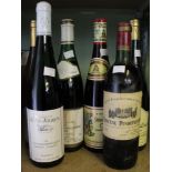 A bottle of Coteaux du Layon 1988, a Chateau Pindefleurs 1983 plus four other assorted bottles