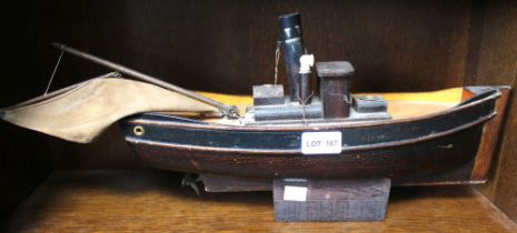 A well-built wooden model of a sailing vessel