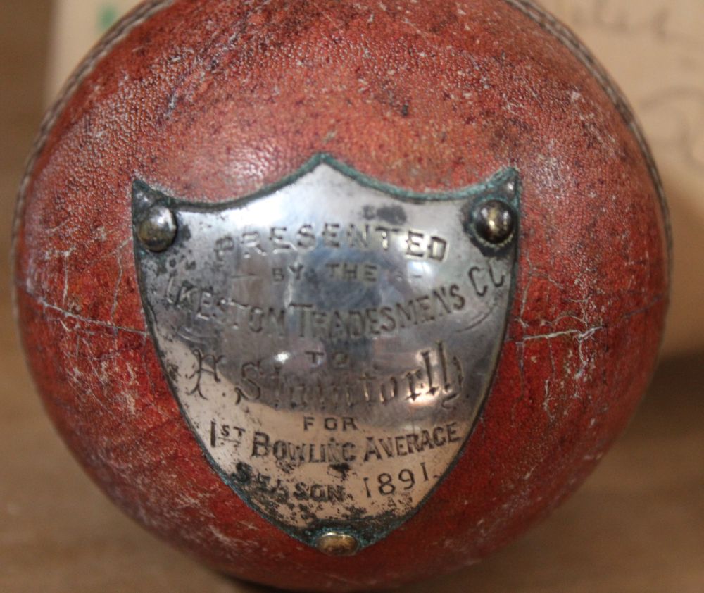 A Crusader Worcestershire County Cricket Club signed by players, together with a cricket ball presen - Image 2 of 3