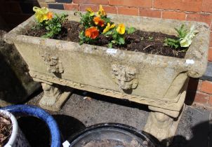 A pre-planter garden trough on short legs