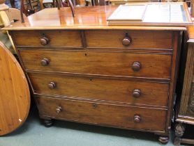 A 19th century mahogany chest of two short over three long drawers