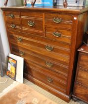 A substantial mahogany chest of drawers of five small over three large drawers