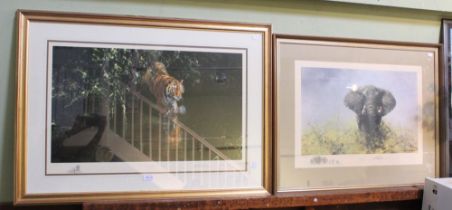 Two David Shepherd prints "Burning Bright" 239/2000 and "Old Charlie" 211/850