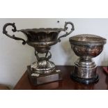 A silver plated Golf trophy, inscribed The McDowall Air Conditioning Rose Bowl', presented to the La