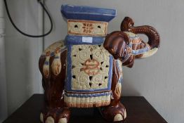 A small but perfectly formed ceramic oriental elephant plantstand