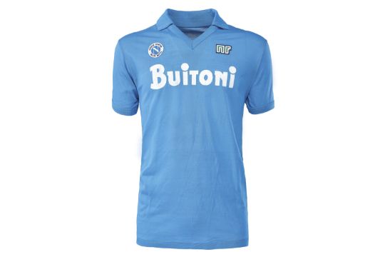 S.S.C. Napoli - Stagione 1986-1987 - Maglia gara home, Ennerre, a maniche - Image 1 of 3