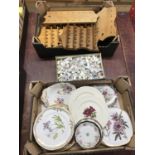Assorted china and a collection of thimbles