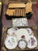 Assorted china and a collection of thimbles