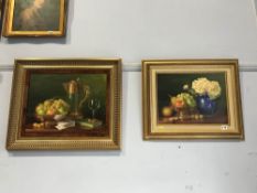 Erik W. Gleave, two modern oils, 'Still Life', 29 x 39cm and 35 x 45cm