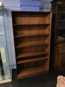 A Danish teak open bookcase, W 100cm