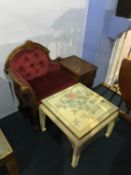 Decorative oriental table and telephone seat