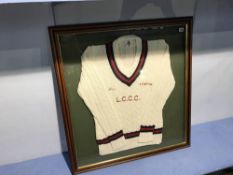 A framed L.C.C.C. cricket jumper from Michael Atherton