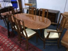 Reproduction mahogany table with six chairs