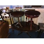 Oval coffee table, a pedestal, two folding tables etc.