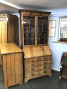 A Sopwith Limited mahogany bureau bookcase