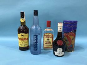 Four bottles of liqueurs and spirits