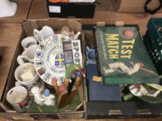 Two boxes of cricket collectables
