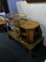 Tea trolley, globe coffee table etc.