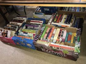 Four boxes of books