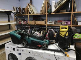 Bosch lawnmower and a jet wash