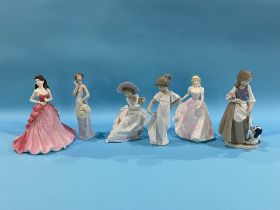 A selection of Nao, Lladro, Doulton figures etc