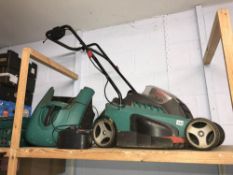 A Bosch cordless lawnmower