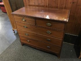 A Georgian mahogany chest of drawers, W 114cm