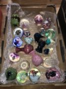 Assorted studio glass and paperweights