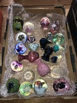 Assorted studio glass and paperweights