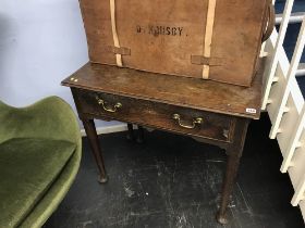 A Georgian oak single drawer lowboy, W 82cm