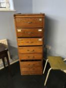 A set of 1930's filing drawers, W 50cm