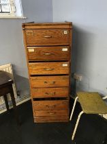 A set of 1930's filing drawers, W 50cm