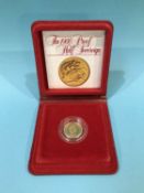 1980 UK gold proof half sovereign, in case of issue, with certificate