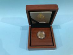 2012 UK gold sovereign in, case of issue, with certificate, number 1905