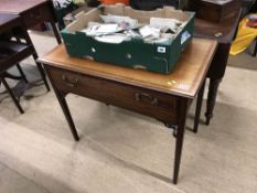 A Edwardian mahogany single drawer side table, W 88cm