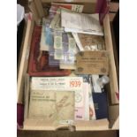 Assorted ephemera including vintage House of Hardy packaging