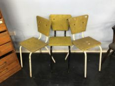 Three 1960's kitchen chairs