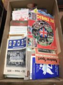 Collection of vintage football programmes etc