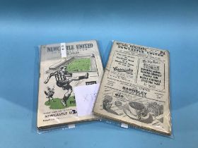 A collection of NUFC football programmes, seventeen from 1950-51 and some from 1947 season