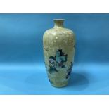 A tall Chinese Famille Verte porcelain vase, marks in underglaze blue, H 36cm