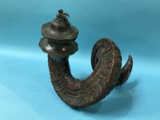A Scottish Snuff Mull, with a plated mount