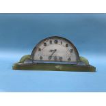 A 1930's Art Deco style onyx and chrome desk clock