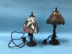 Two small Tiffany style table lamps
