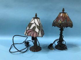 Two small Tiffany style table lamps