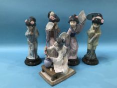 Five Oriental Lladro figures