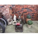 Quantity of garden tools, plant pots etc