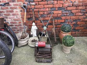 Quantity of garden tools, plant pots etc